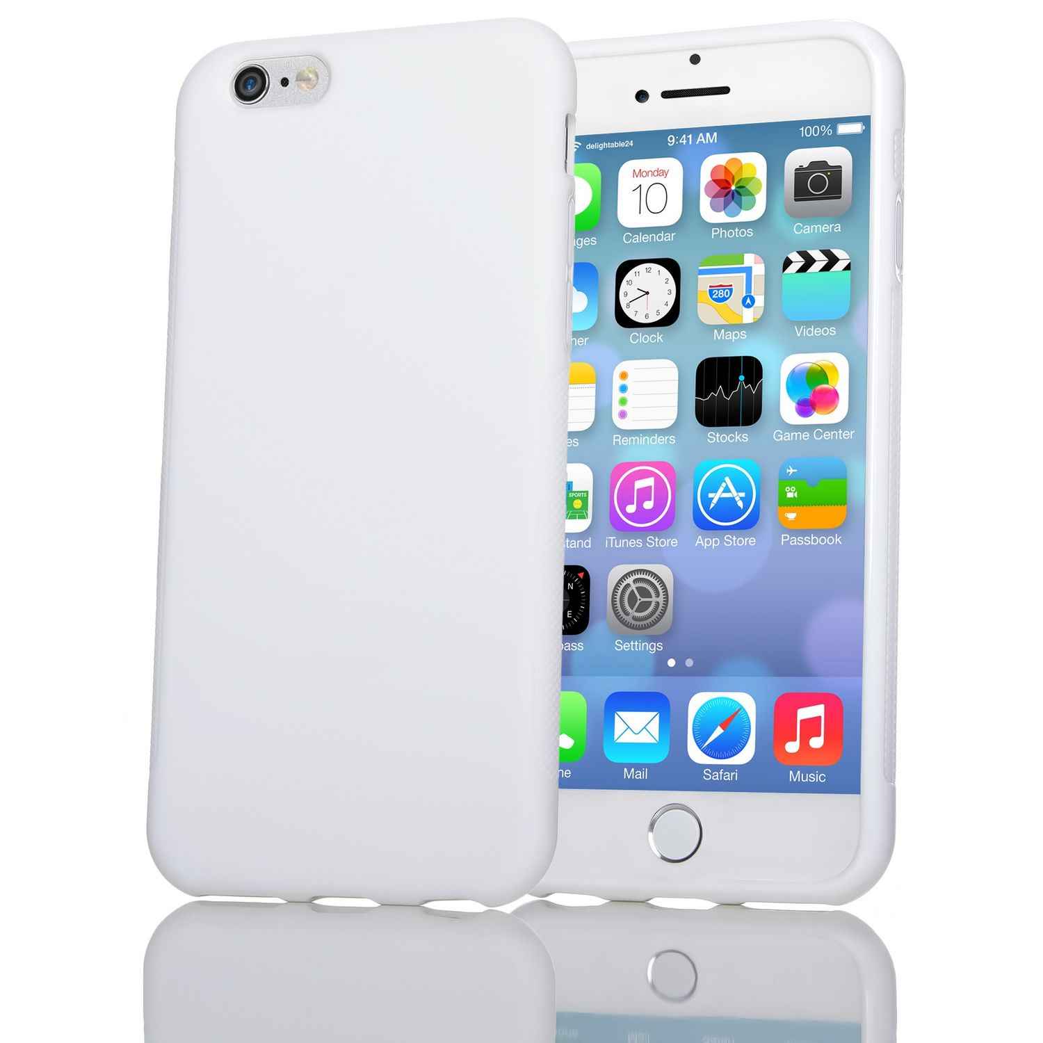 NALIA für IPHONE 6 / 6S Schutzhülle Anti-Slip Silikon Cover Case - Weiß
