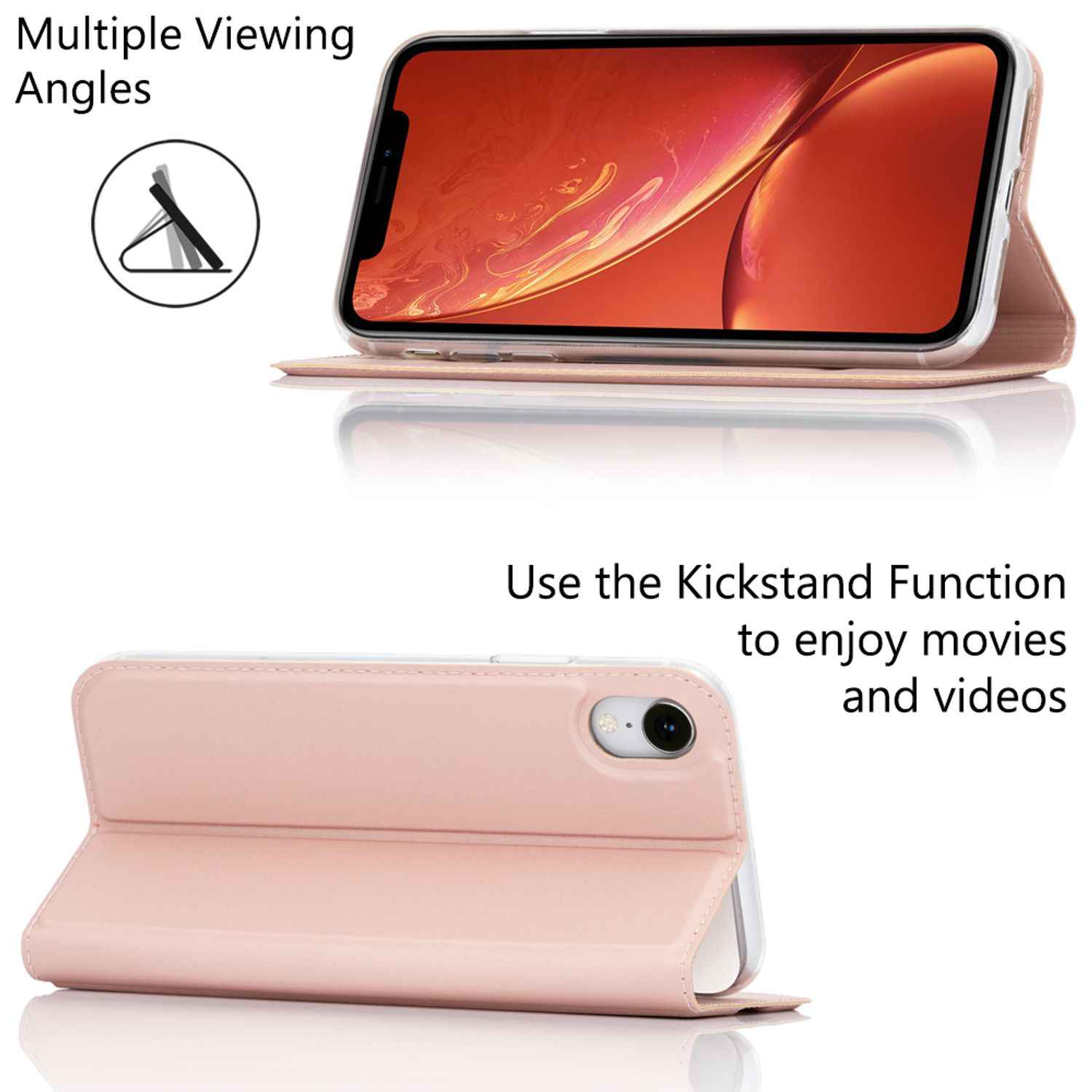 NALIA Flip Case für iPhone XR, Slim Schutz Cover Handy Hülle Tasche Bumper Etui