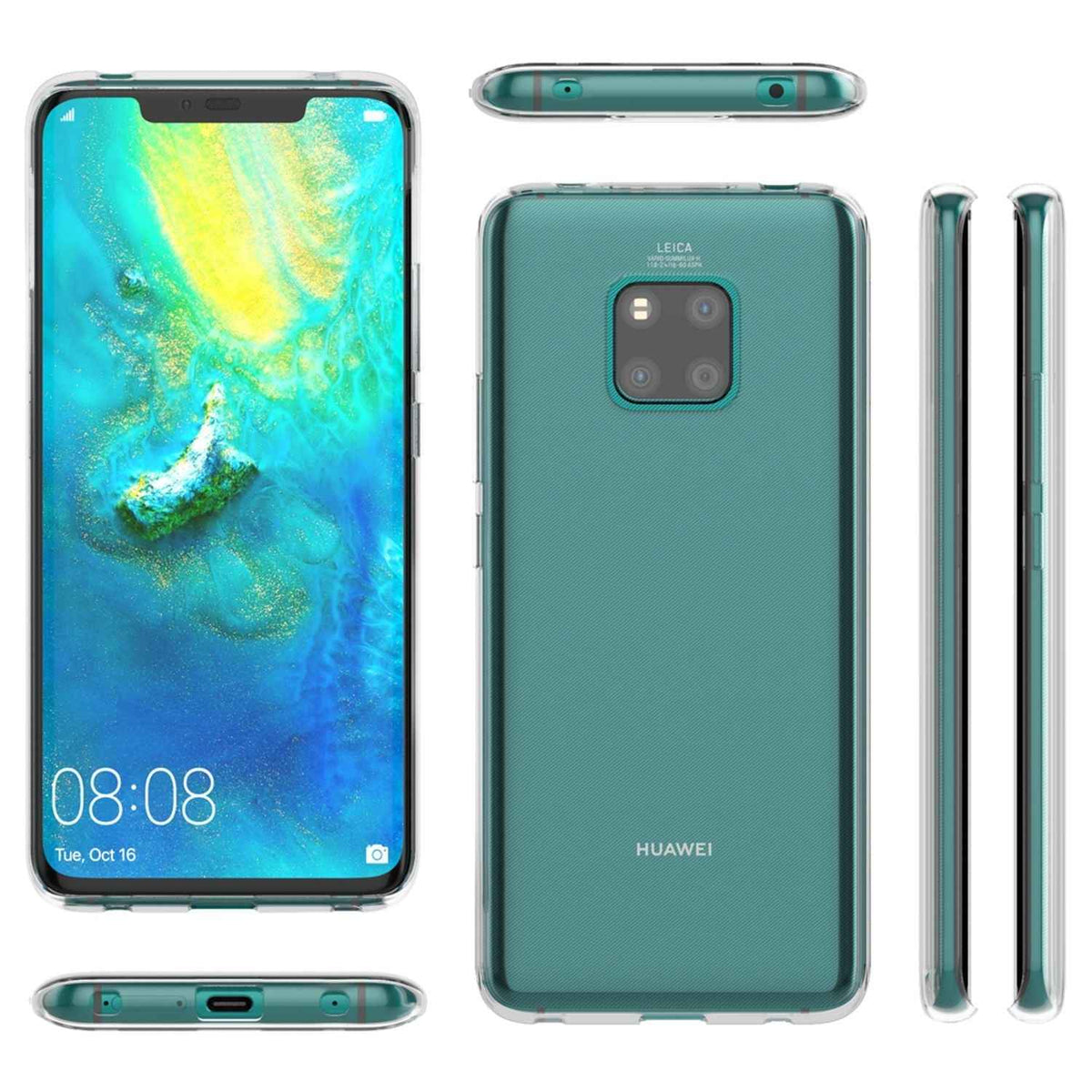 NALIA Handy Hülle für Huawei Mate20 Pro, Slim Silikon Case Cover Transparent