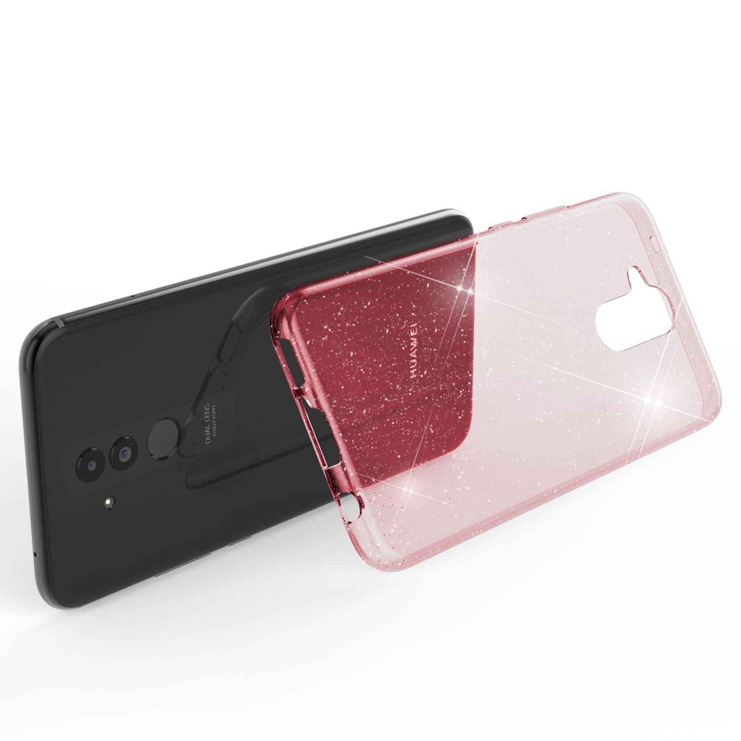 NALIA Glitter Hülle kompatibel mit Huawei Mate20 Lite Glitzer Silikon Case Cover