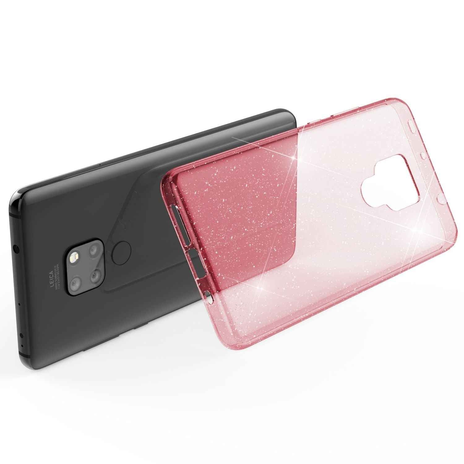 NALIA Glitter Hülle kompatibel mit Huawei Mate20, Glitzer Silikon Case Cover