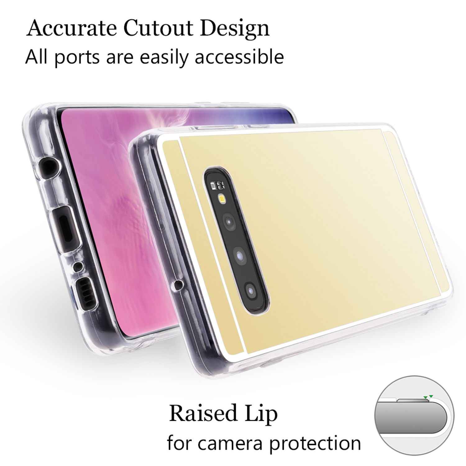 NALIA Spiegel Hülle für Samsung Galaxy S10, Slim Handyhülle Mirror Silikon Case