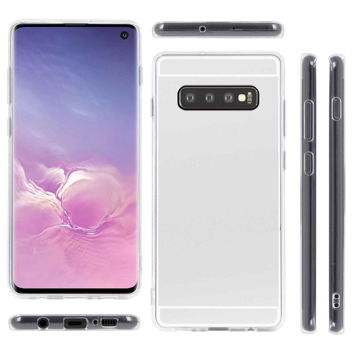 NALIA Spiegel Hülle für Samsung Galaxy S10, Slim Handyhülle Mirror Silikon Case