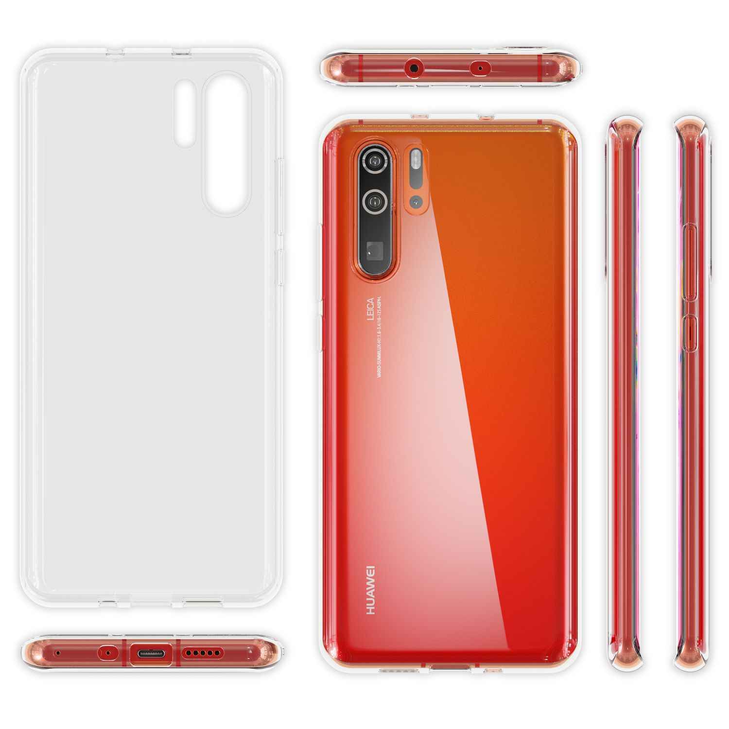 NALIA Handyhülle für Huawei P30 Pro Hülle, Durchsichtige Silikon Schutzhülle