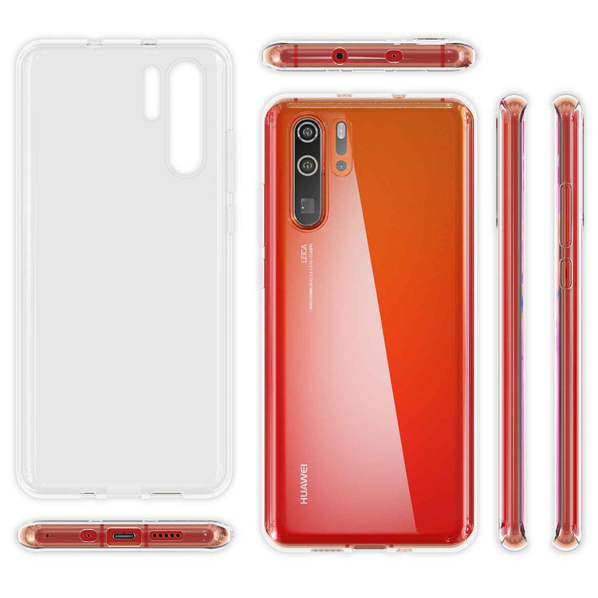 NALIA Handyhülle für Huawei P30 Pro Hülle, Durchsichtige Silikon Schutzhülle