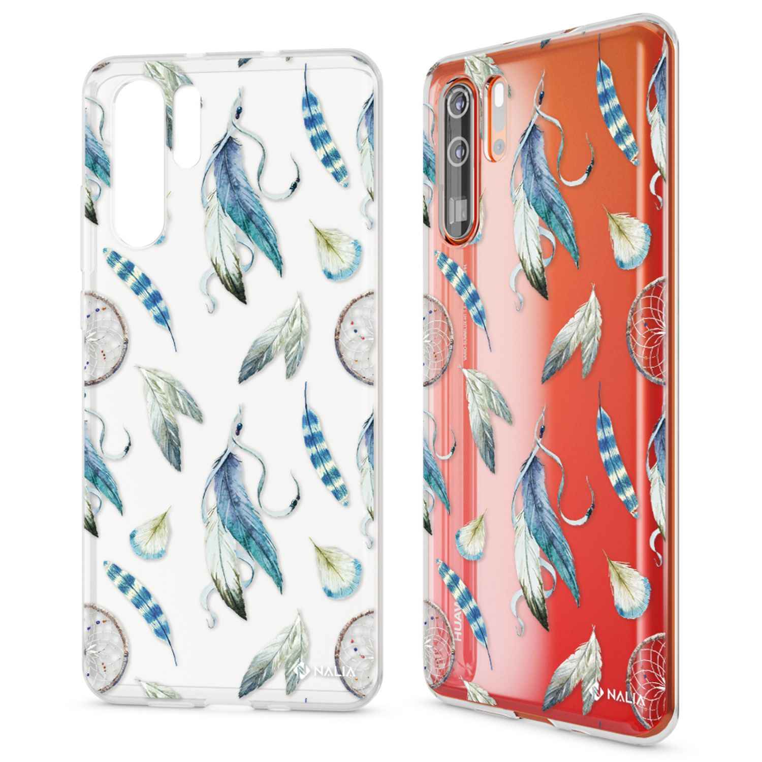 NALIA Hülle für Huawei P30 Pro, Motiv Handyhülle Slim Silikon Case Crystal Cover