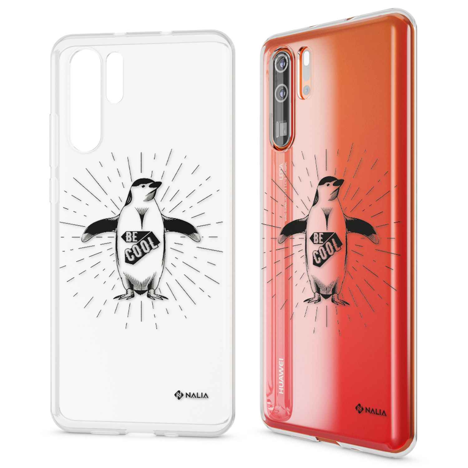 NALIA Hülle für Huawei P30 Pro, Motiv Handyhülle Slim Silikon Case Crystal Cover