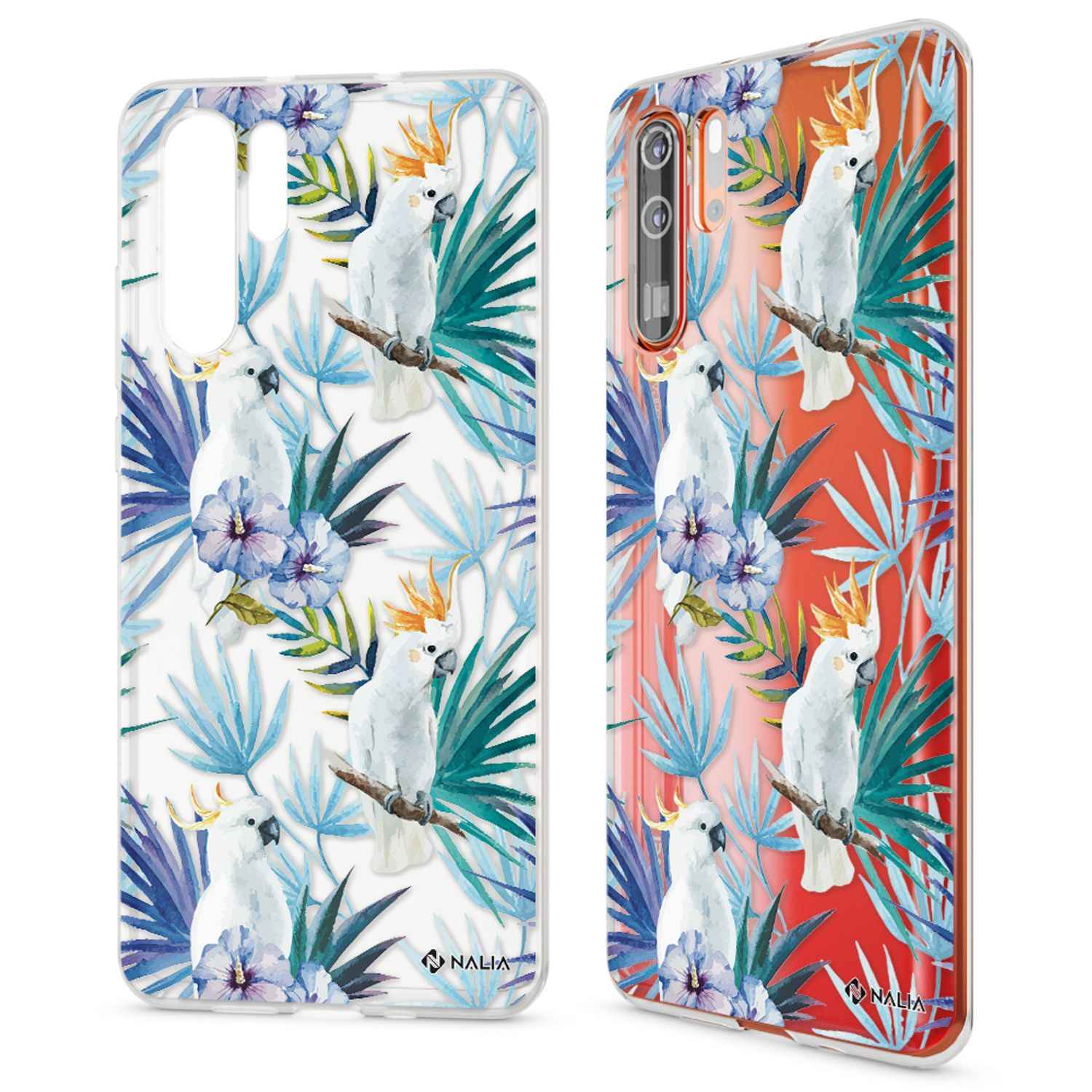 NALIA Hülle für Huawei P30 Pro, Motiv Handyhülle Slim Silikon Case Crystal Cover