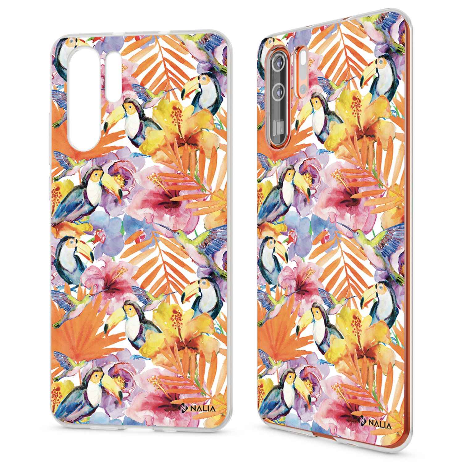 NALIA Hülle für Huawei P30 Pro, Motiv Handyhülle Slim Silikon Case Crystal Cover