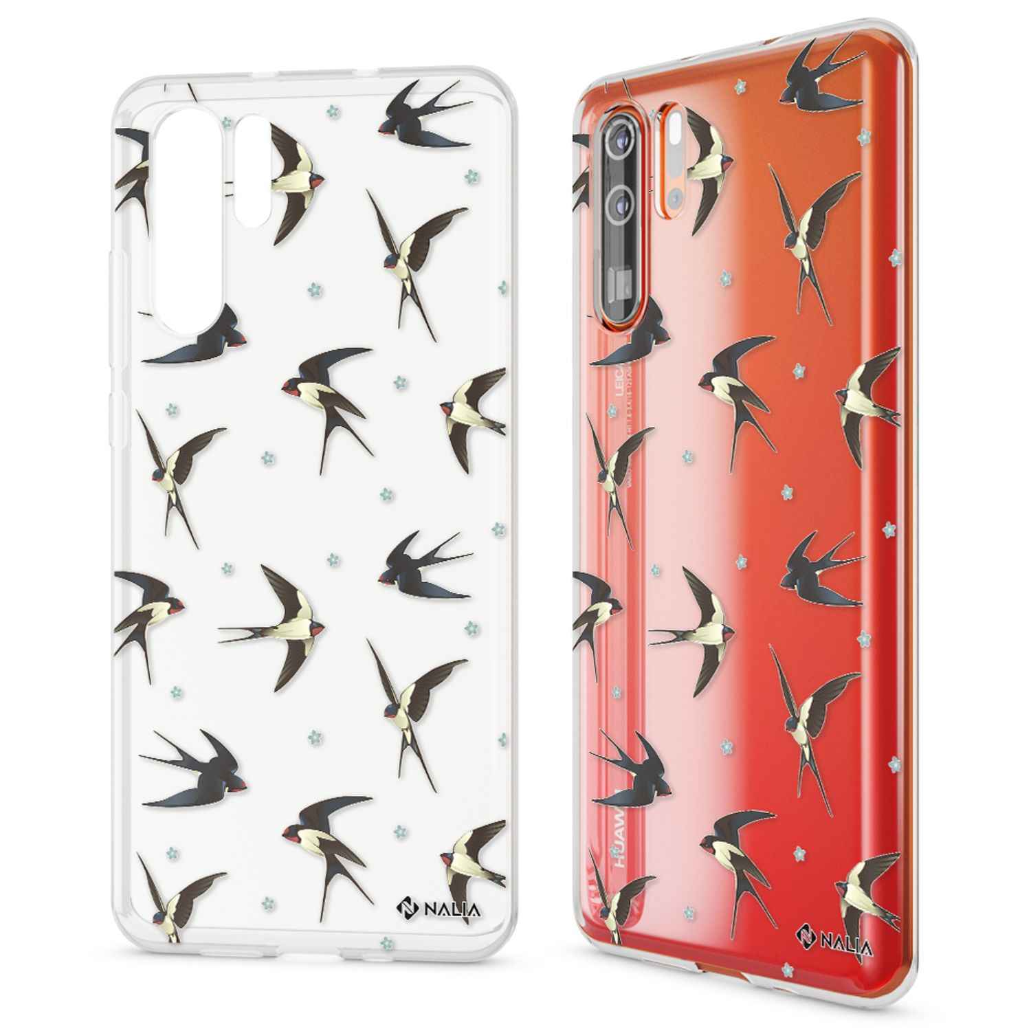 NALIA Hülle für Huawei P30 Pro, Motiv Handyhülle Slim Silikon Case Crystal Cover