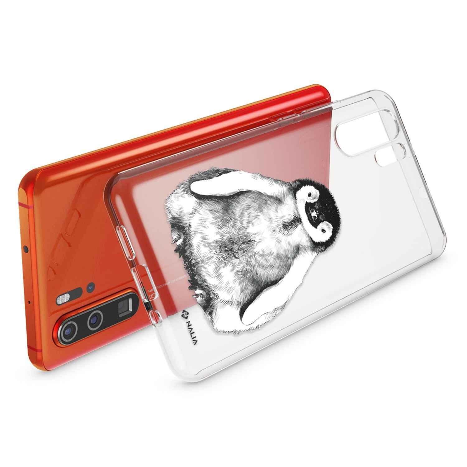 NALIA Hülle für Huawei P30 Pro, Motiv Handyhülle Slim Silikon Case Crystal Cover