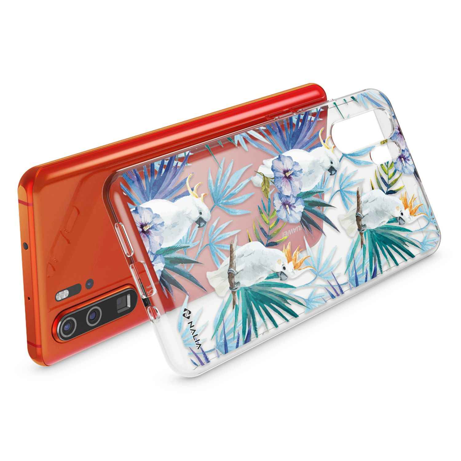 NALIA Hülle für Huawei P30 Pro, Motiv Handyhülle Slim Silikon Case Crystal Cover