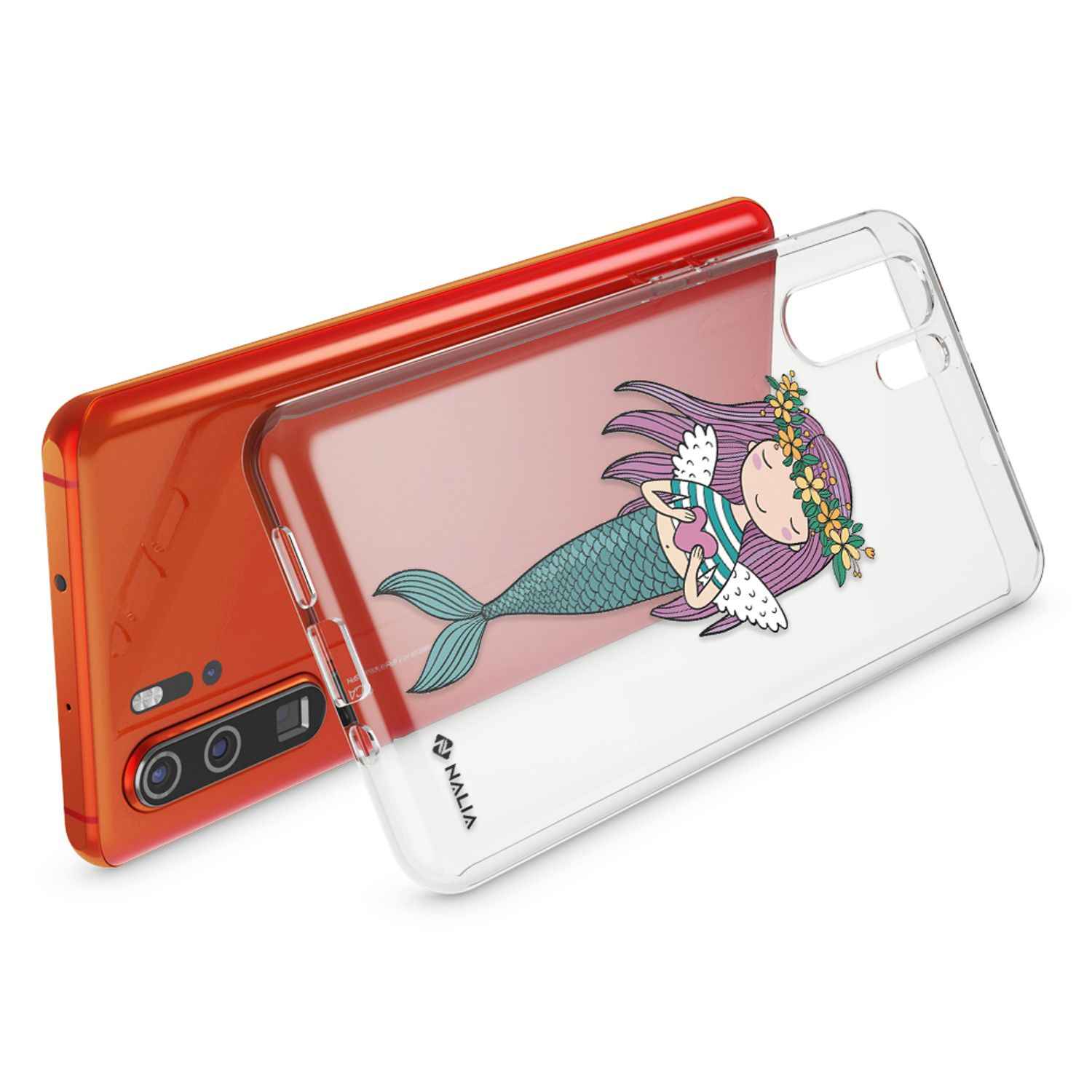 NALIA Hülle für Huawei P30 Pro, Motiv Handyhülle Slim Silikon Case Crystal Cover