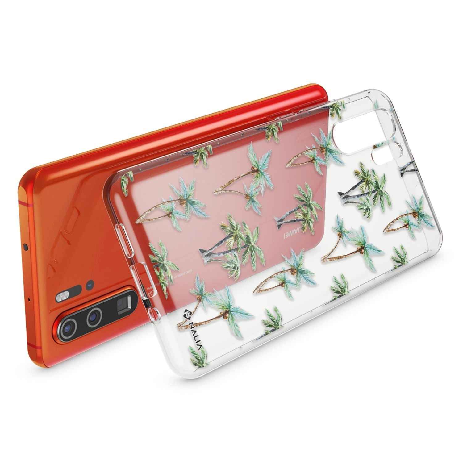 NALIA Hülle für Huawei P30 Pro, Motiv Handyhülle Slim Silikon Case Crystal Cover