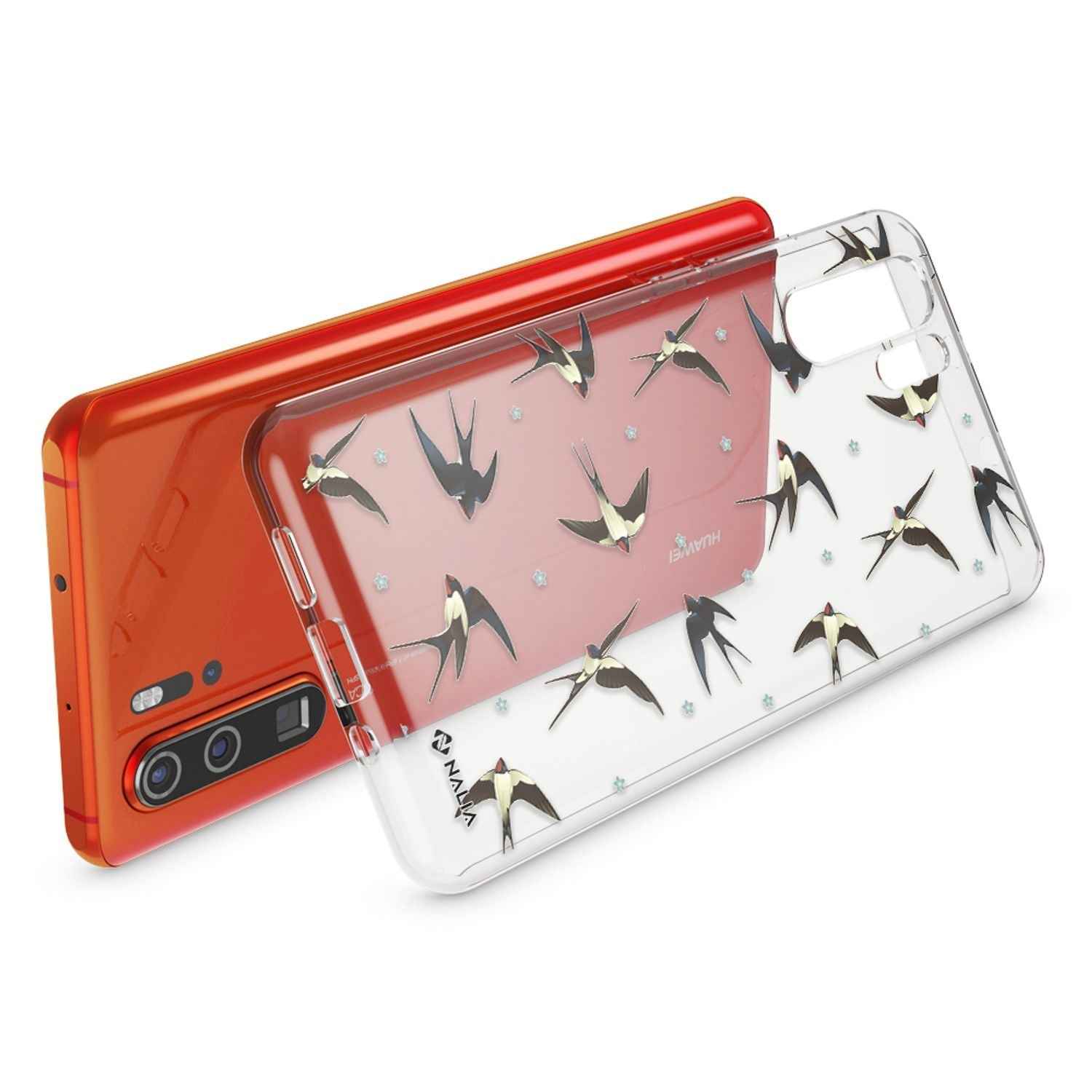 NALIA Hülle für Huawei P30 Pro, Motiv Handyhülle Slim Silikon Case Crystal Cover