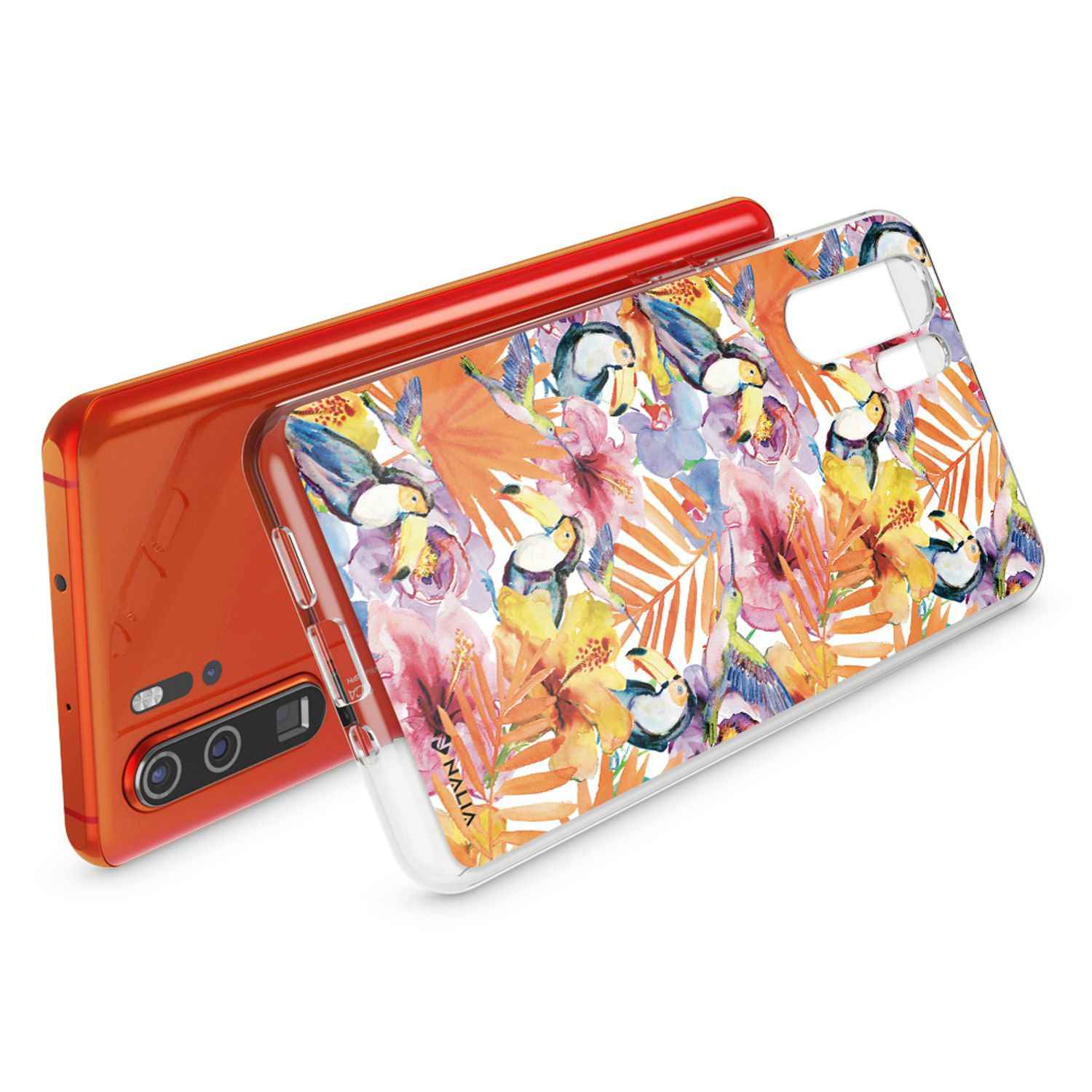 NALIA Hülle für Huawei P30 Pro, Motiv Handyhülle Slim Silikon Case Crystal Cover