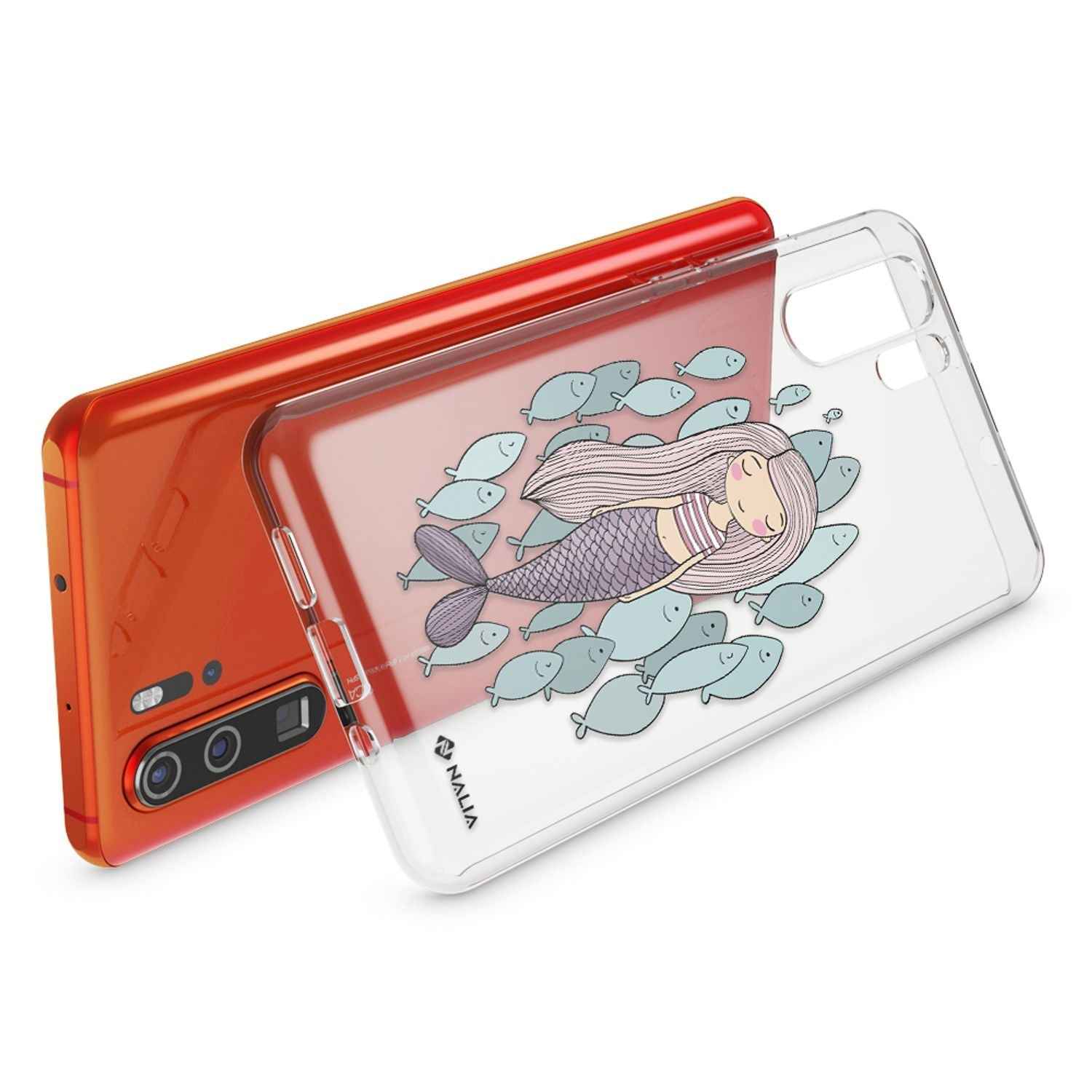 NALIA Hülle für Huawei P30 Pro, Motiv Handyhülle Slim Silikon Case Crystal Cover
