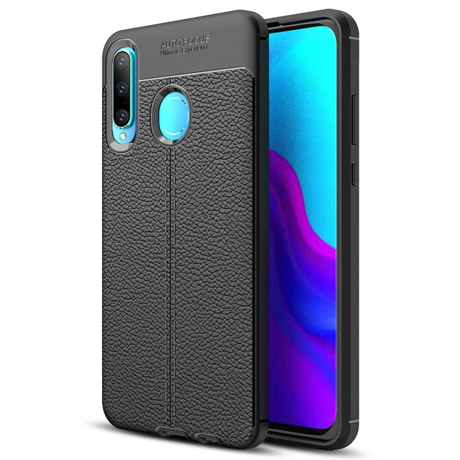 NALIA Handyhülle für Huawei P30 Lite Hülle, Leder Optik Stylische Handyhülle