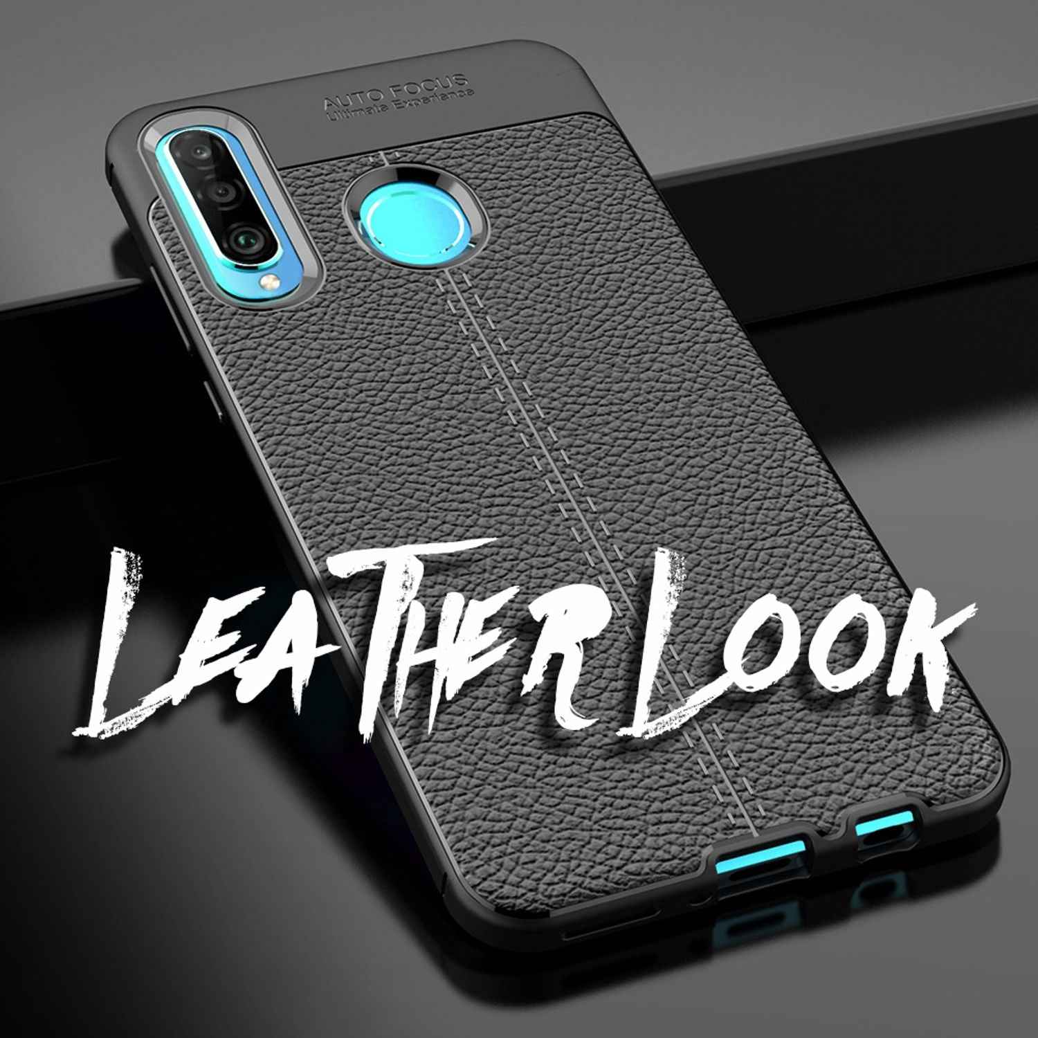 NALIA Handyhülle für Huawei P30 Lite Hülle, Leder Optik Stylische Handyhülle