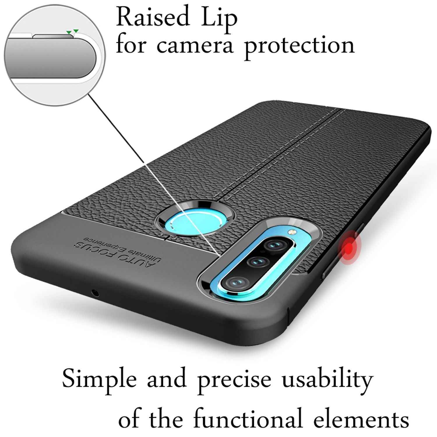 NALIA Handyhülle für Huawei P30 Lite Hülle, Leder Optik Stylische Handyhülle