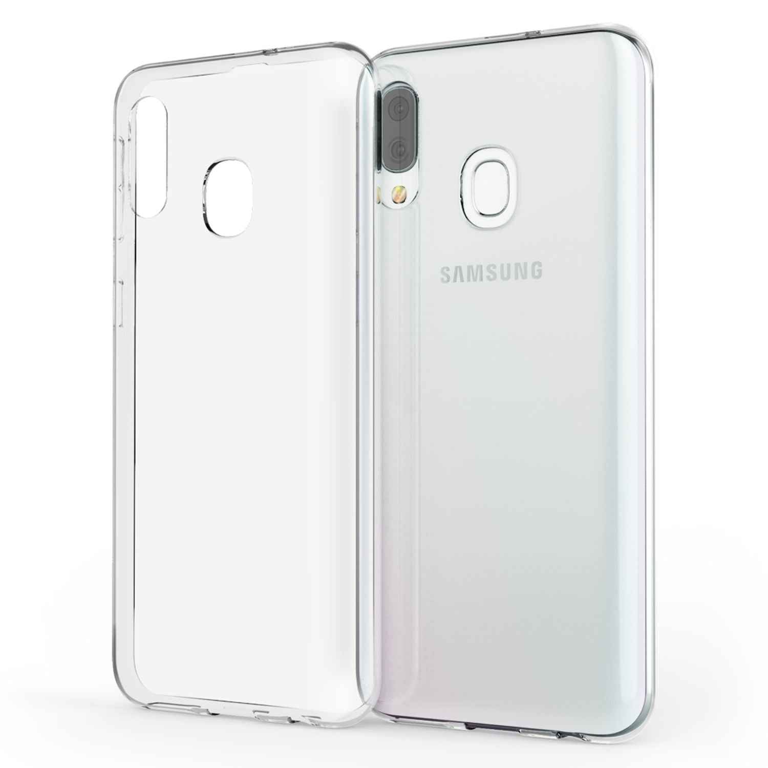 NALIA Handyhülle für Samsung Galaxy A40 Hülle, Durchsichtige Silikon Schutzhülle