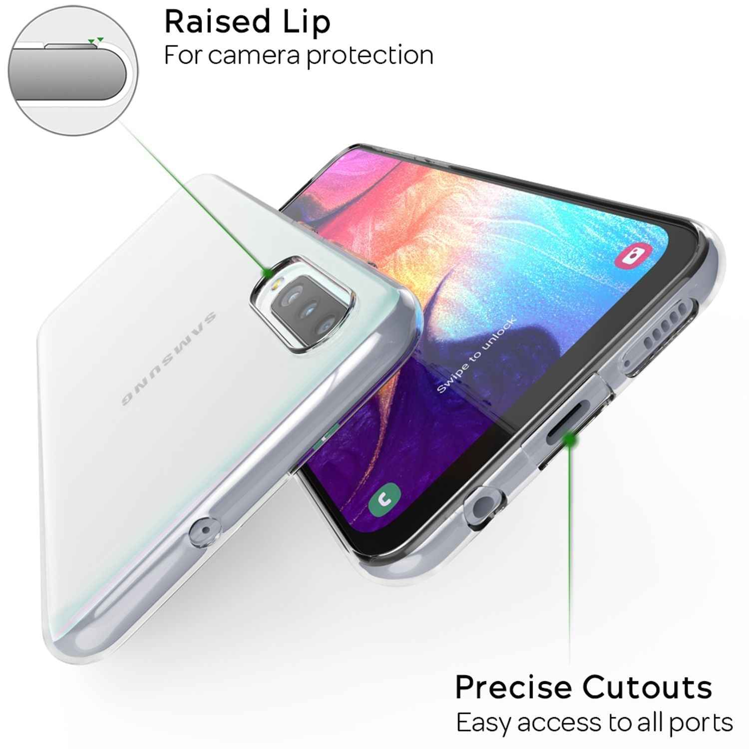 NALIA Handyhülle für Samsung Galaxy A70 Hülle, Durchsichtige Silikon Schutzhülle