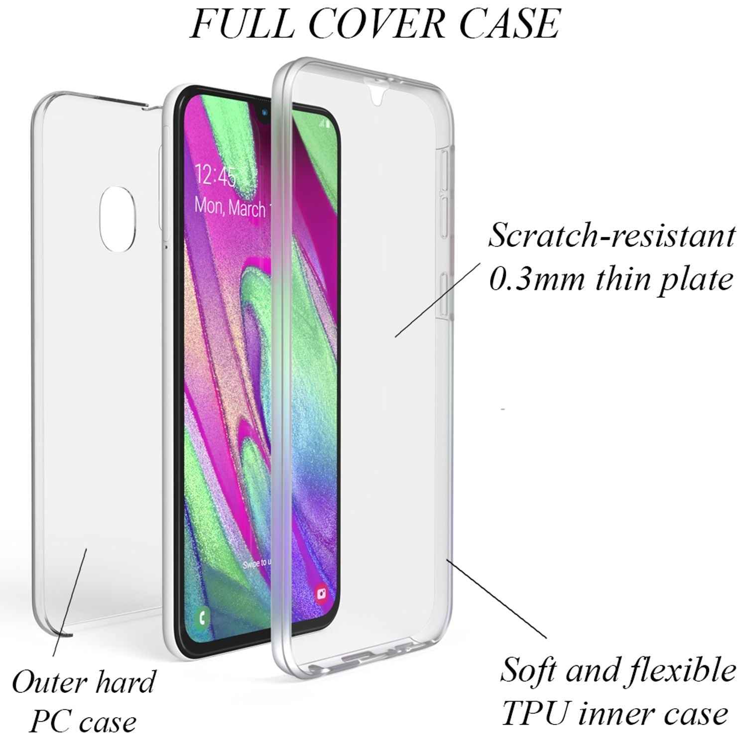NALIA Handy Hülle für Samsung Galaxy A20e, 360 Grad Schutz Cover Case Bumper