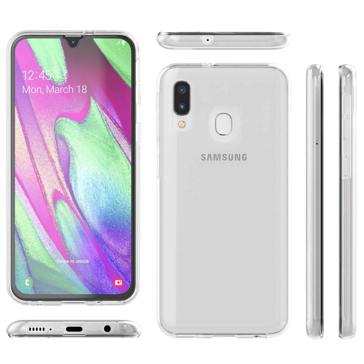 NALIA Handy Hülle für Samsung Galaxy A20e, 360 Grad Schutz Cover Case Bumper