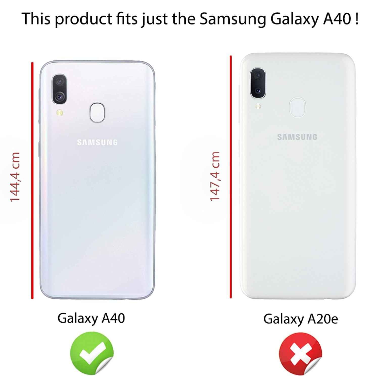 NALIA Handy Hülle für Samsung Galaxy A40, 360 Grad Slim Schutz Case Cover Tasche