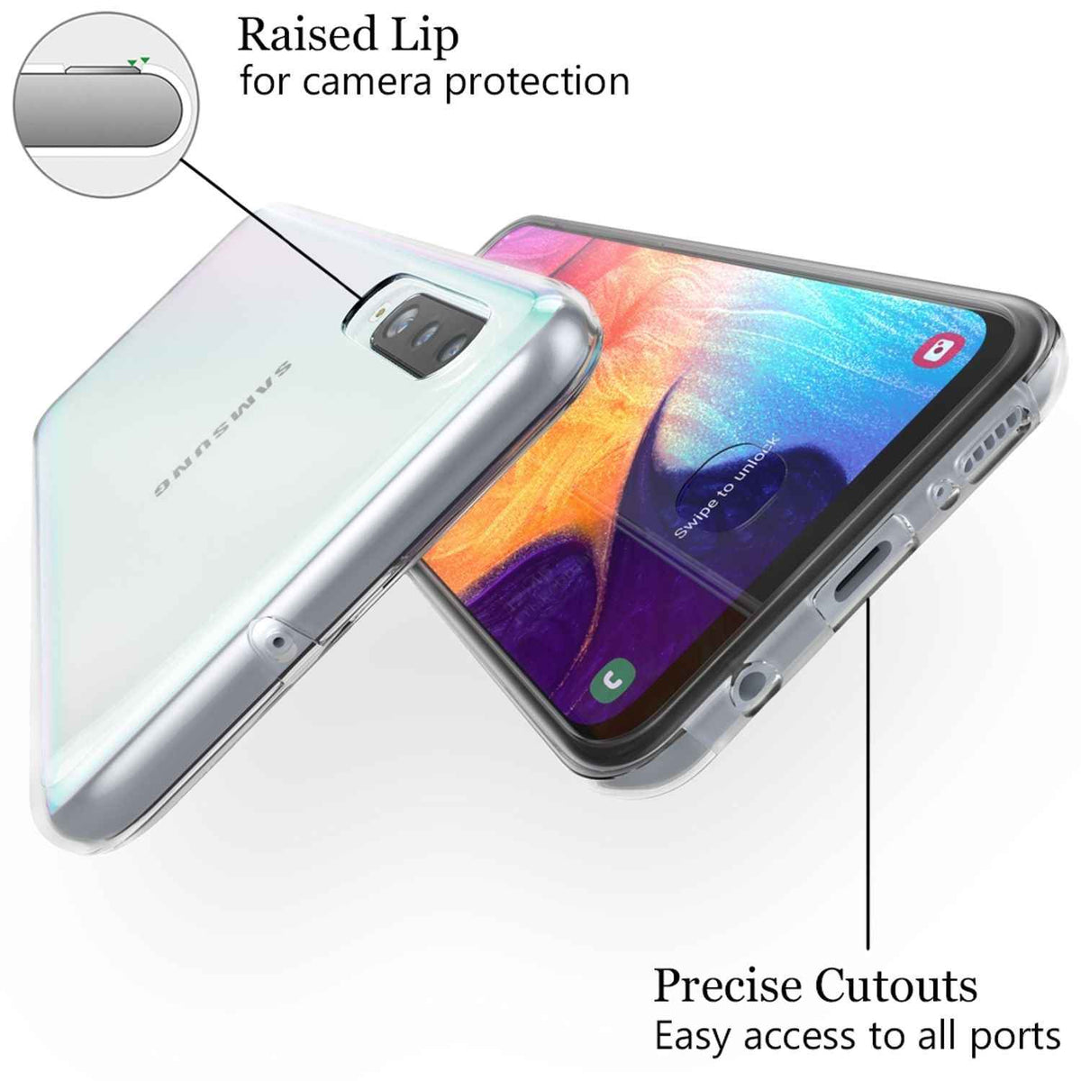 NALIA Handy Hülle für Samsung Galaxy A70, 360 Grad Cover Slim Tasche Bumper Etui
