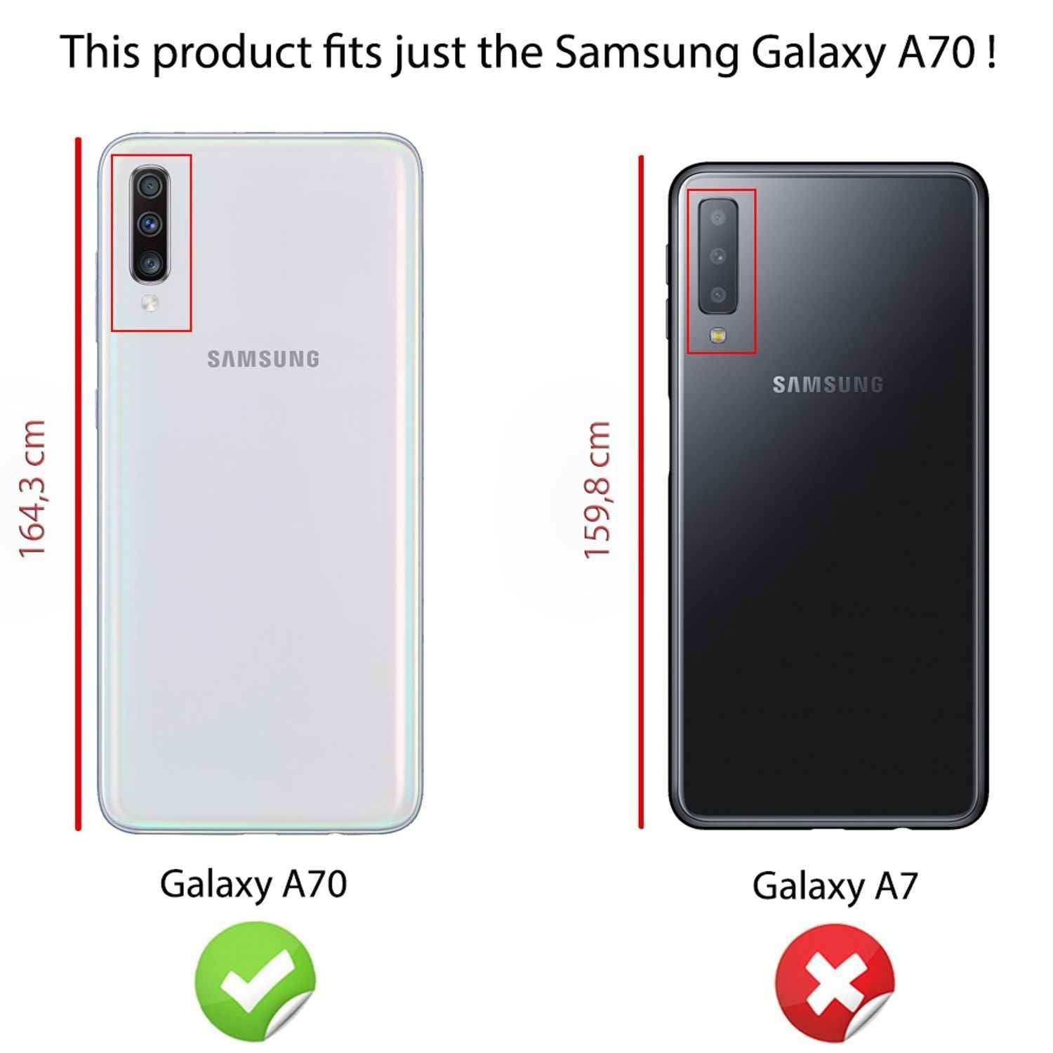 NALIA Handy Hülle für Samsung Galaxy A70, 360 Grad Cover Slim Tasche Bumper Etui