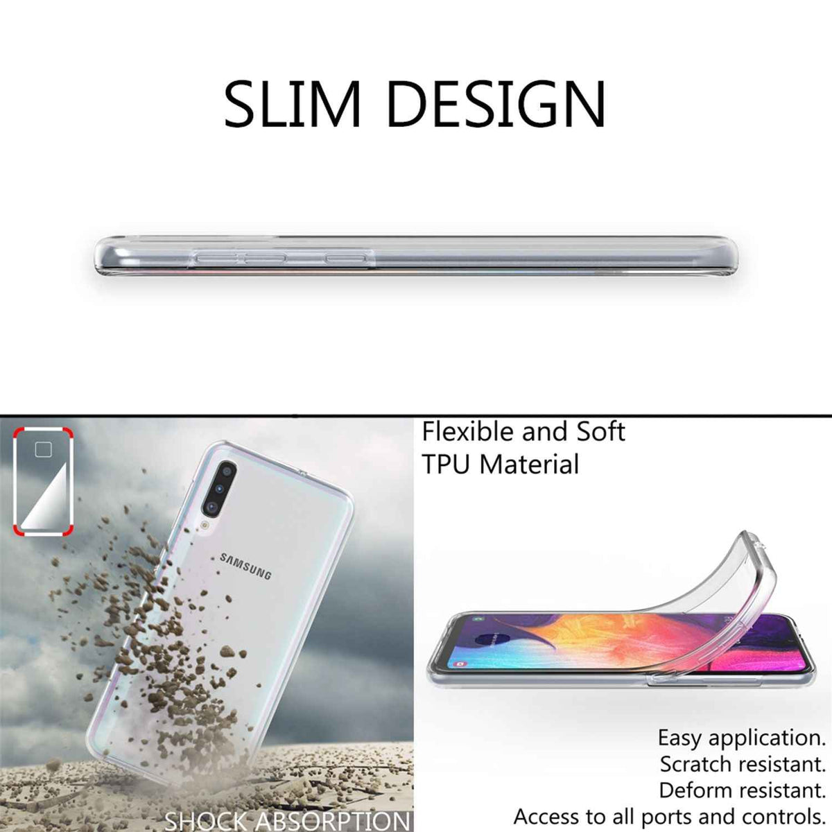 NALIA Handy Hülle für Samsung Galaxy A70, 360 Grad Cover Slim Tasche Bumper Etui