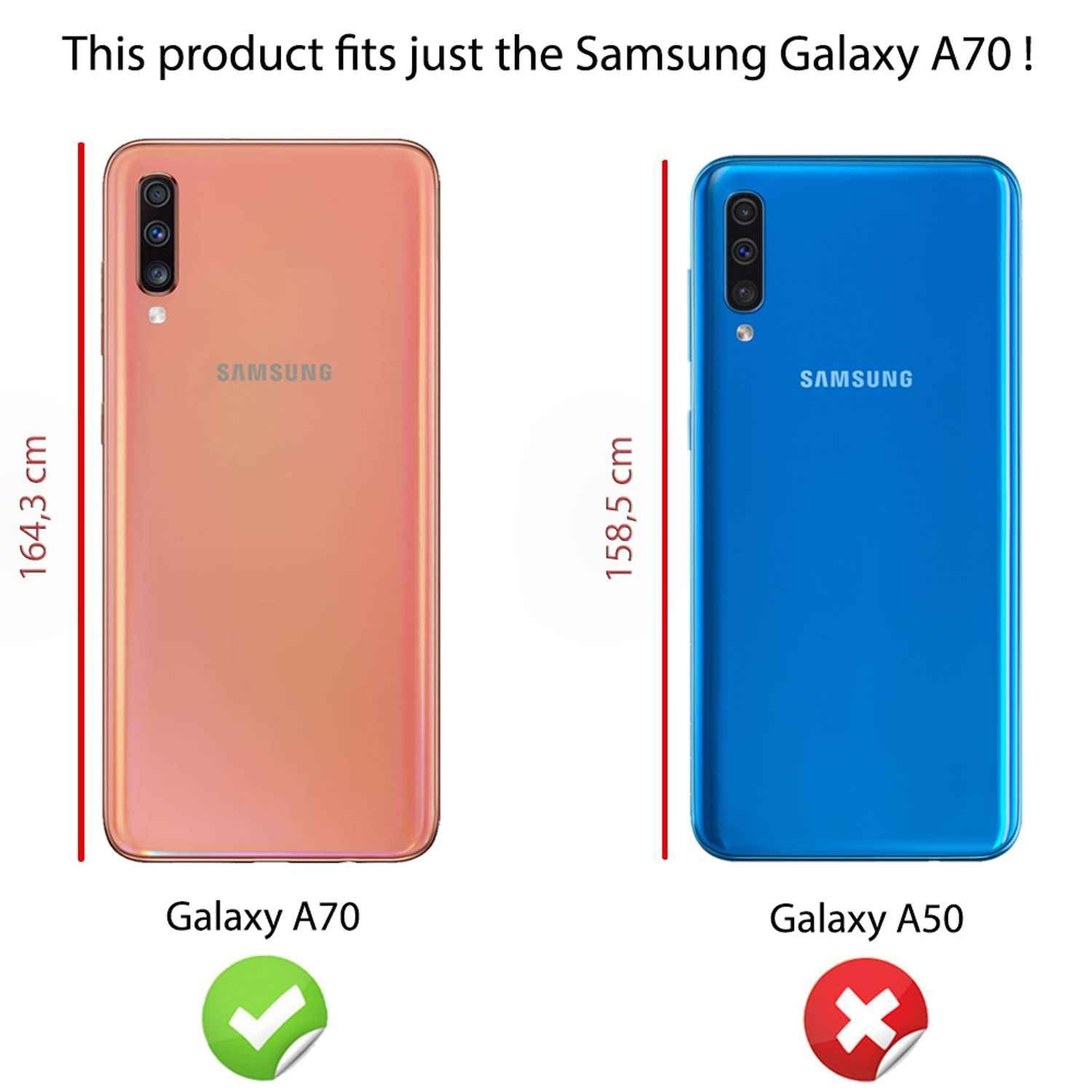 NALIA Design Case für Samsung Galaxy A70 Hülle, Karbon Stylische Handyhülle