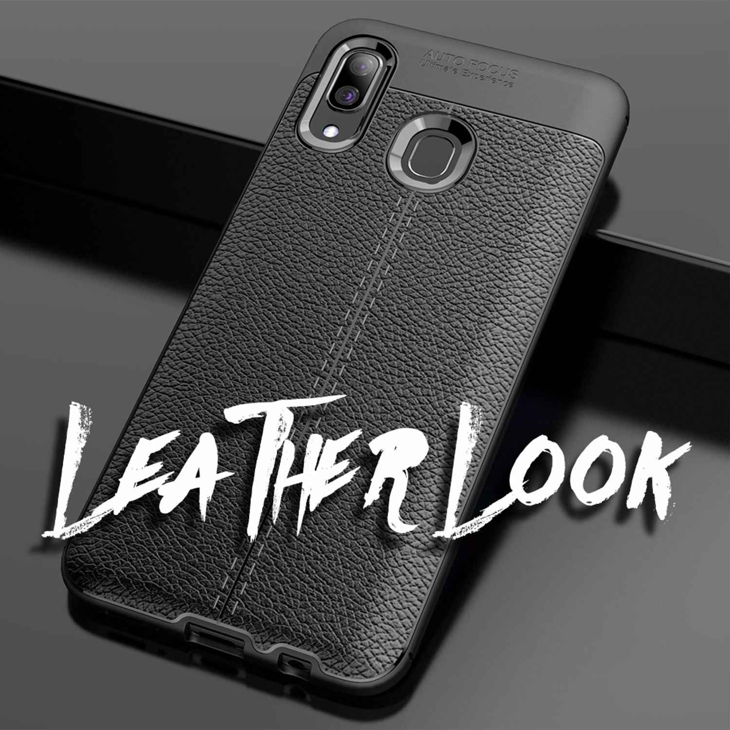 NALIA Leder Look Handy Hülle für Samsung Galaxy A20e, Case Cover Schutz Bumper