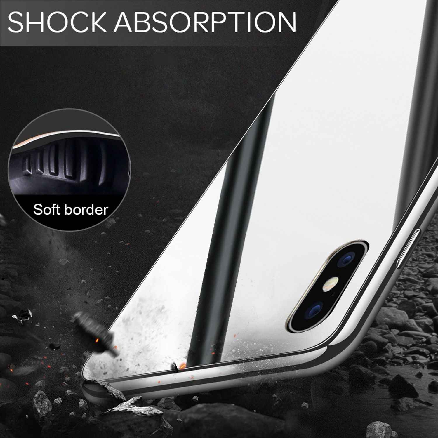 NALIA Spiegel Hart Glas Hülle für iPhone XS Max, Mirror Case 9H Tempered Glass