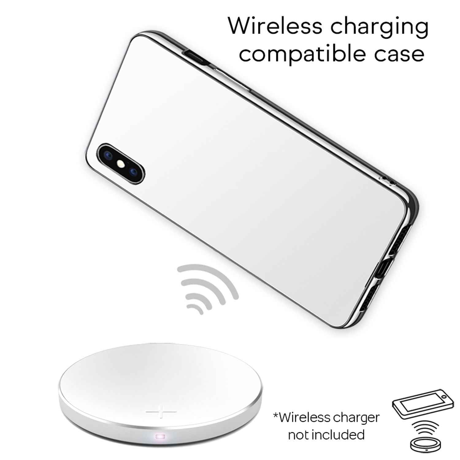 NALIA Spiegel Hart Glas Hülle für iPhone XS Max, Mirror Case 9H Tempered Glass