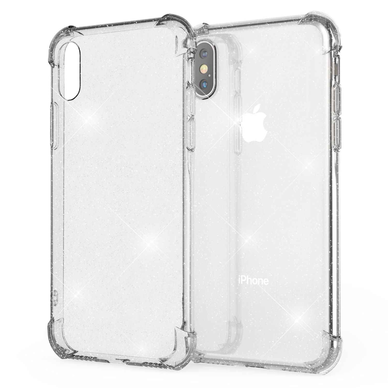NALIA Glitzer Handy Hülle für iPhone XS Max, Schutz Case Cover Phone Bumper Etui