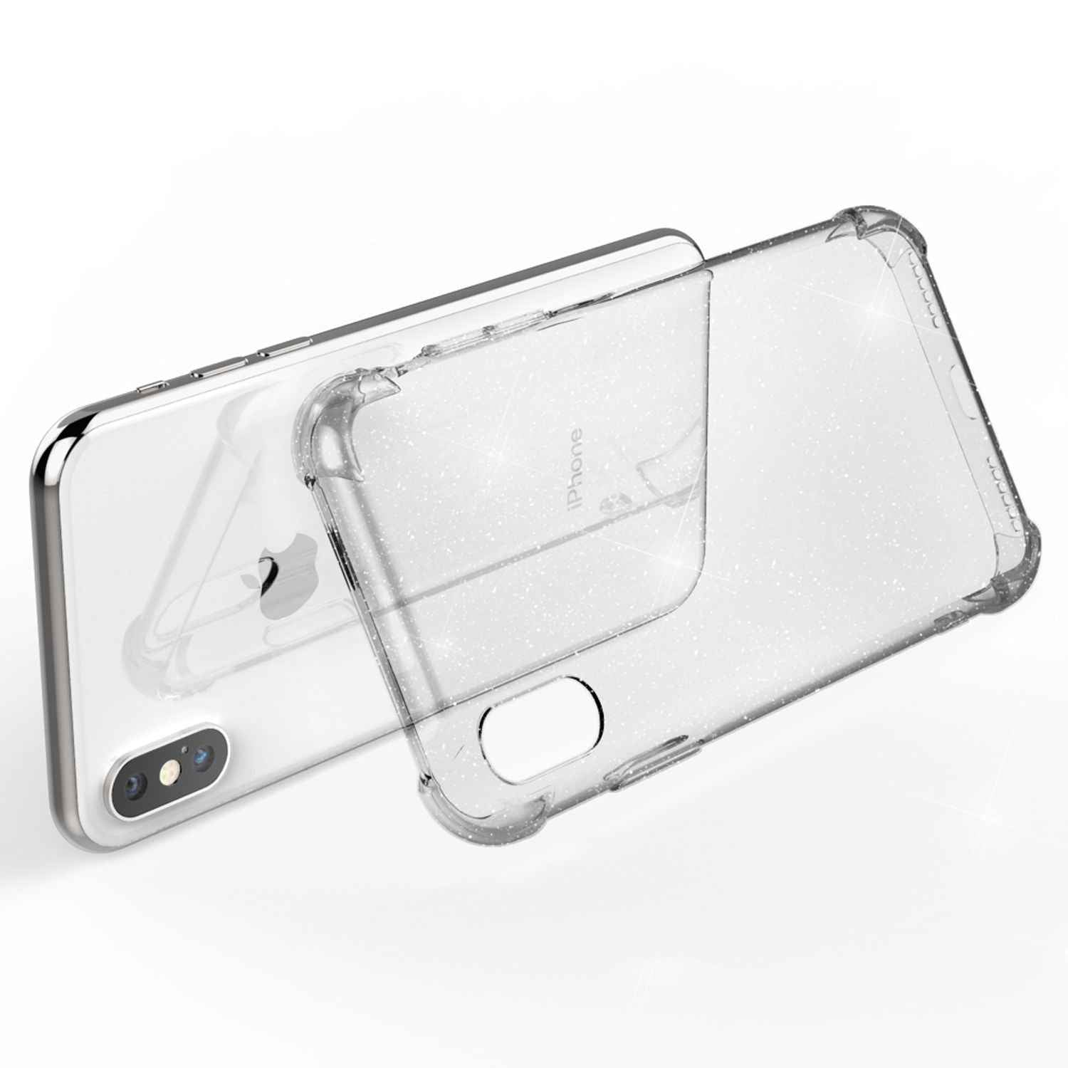 NALIA Glitzer Handy Hülle für iPhone XS Max, Schutz Case Cover Phone Bumper Etui