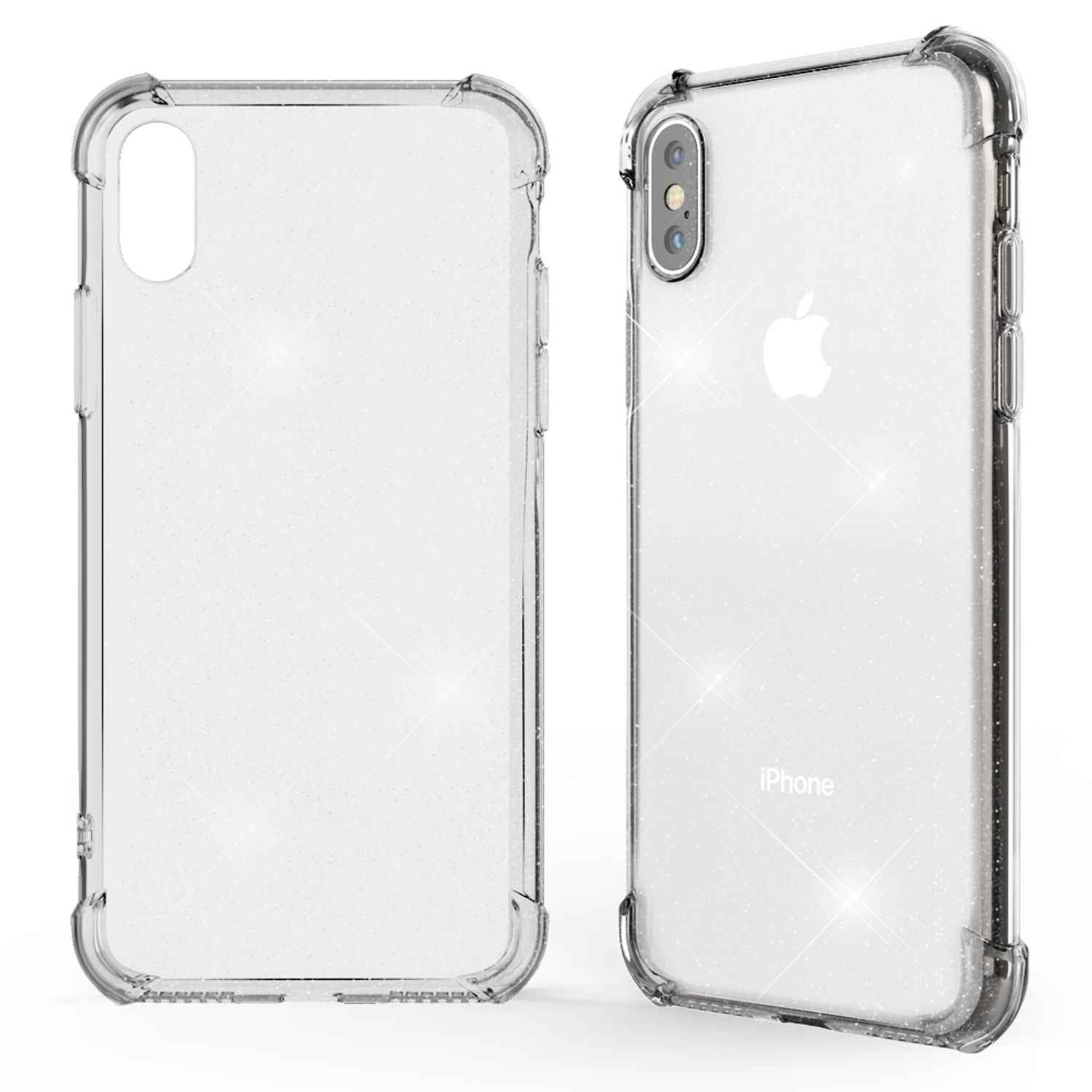 NALIA Glitzer Handy Hülle für iPhone XS Max, Schutz Case Cover Phone Bumper Etui