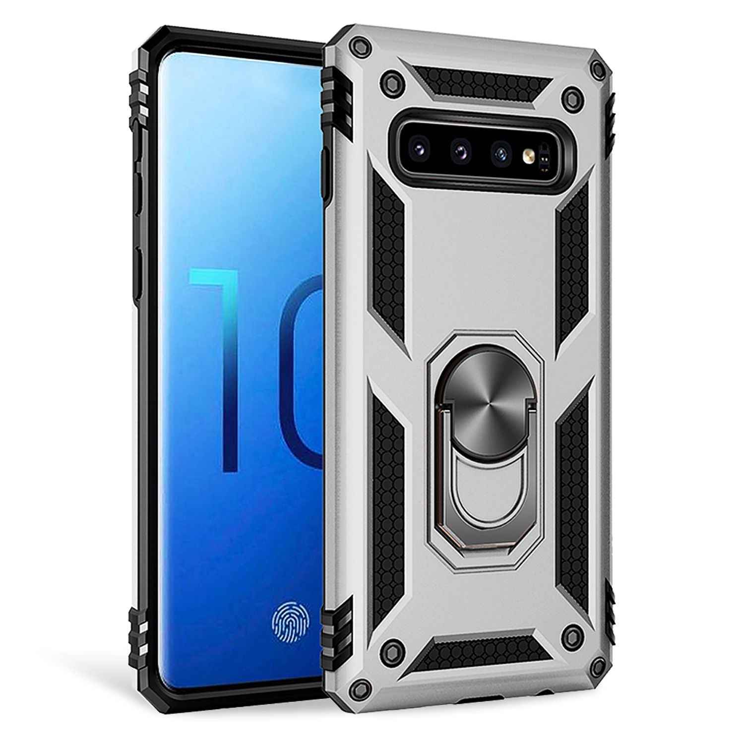NALIA Ring Handy Hülle für Samsung Galaxy S10 Plus, 360 Grad Schutz Case Cover