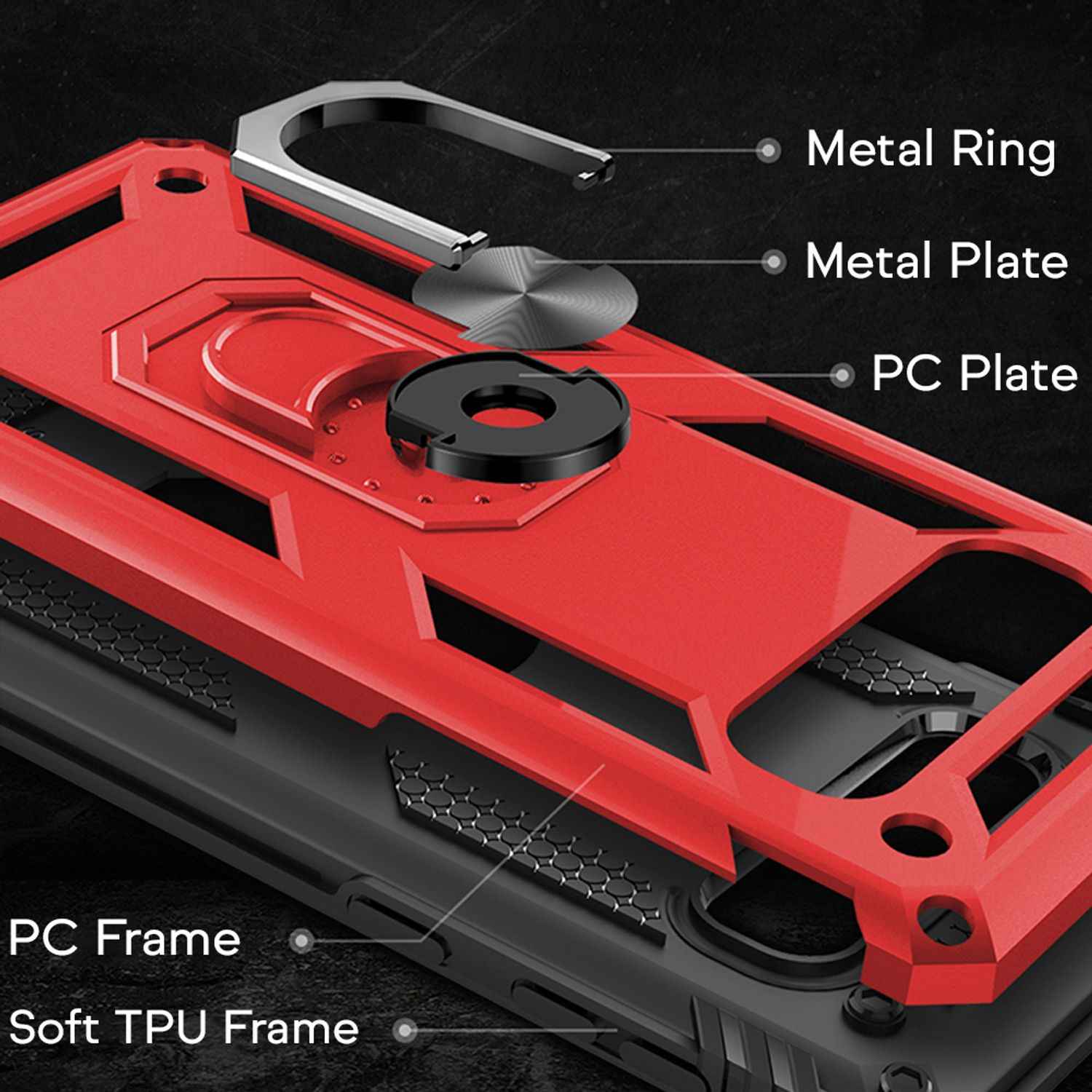 NALIA Ring Handy Hülle für Samsung Galaxy S10 Plus, 360 Grad Schutz Case Cover