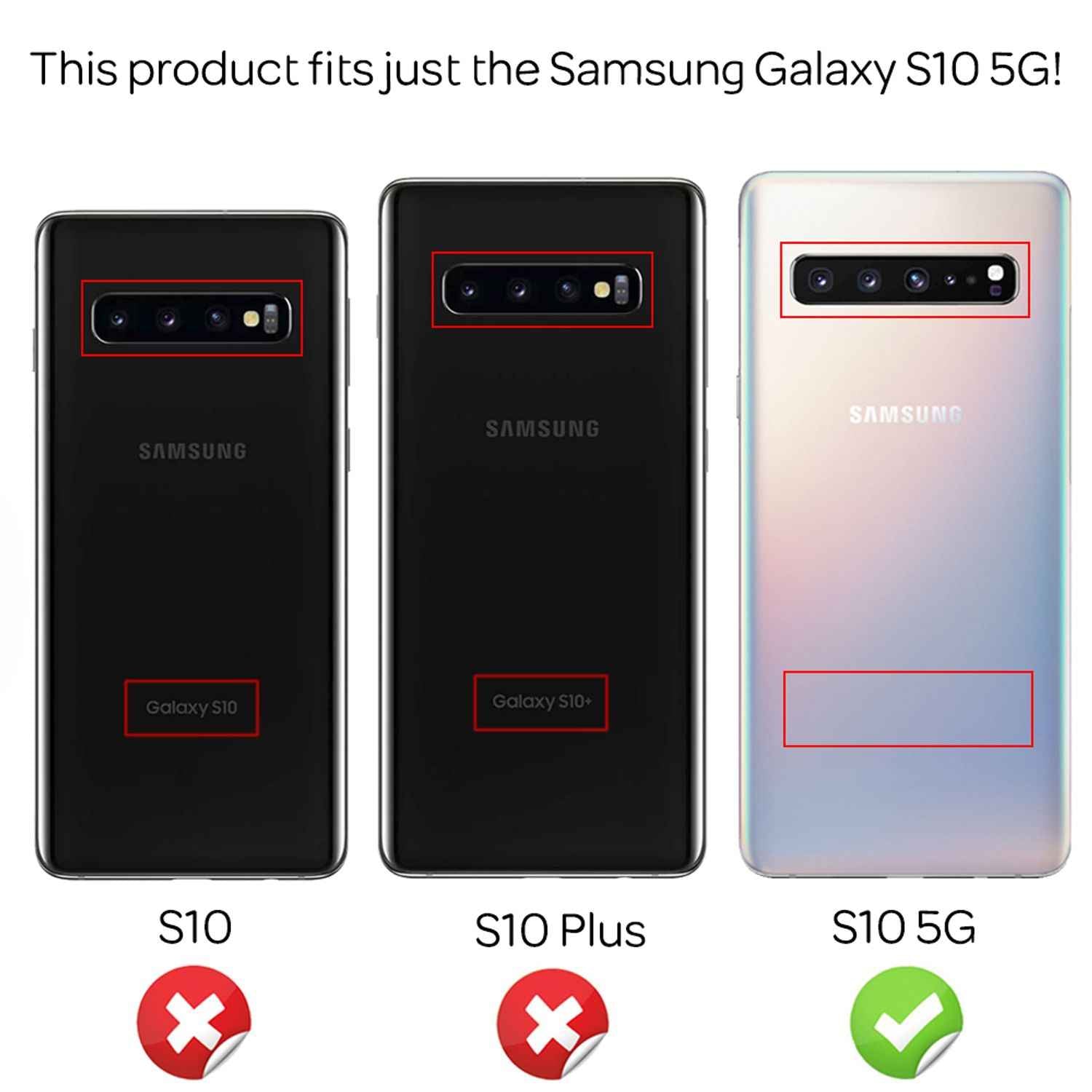 NALIA Ring Handy Hülle für Samsung Galaxy S10 5G, Case Cover Display Schutz Glas
