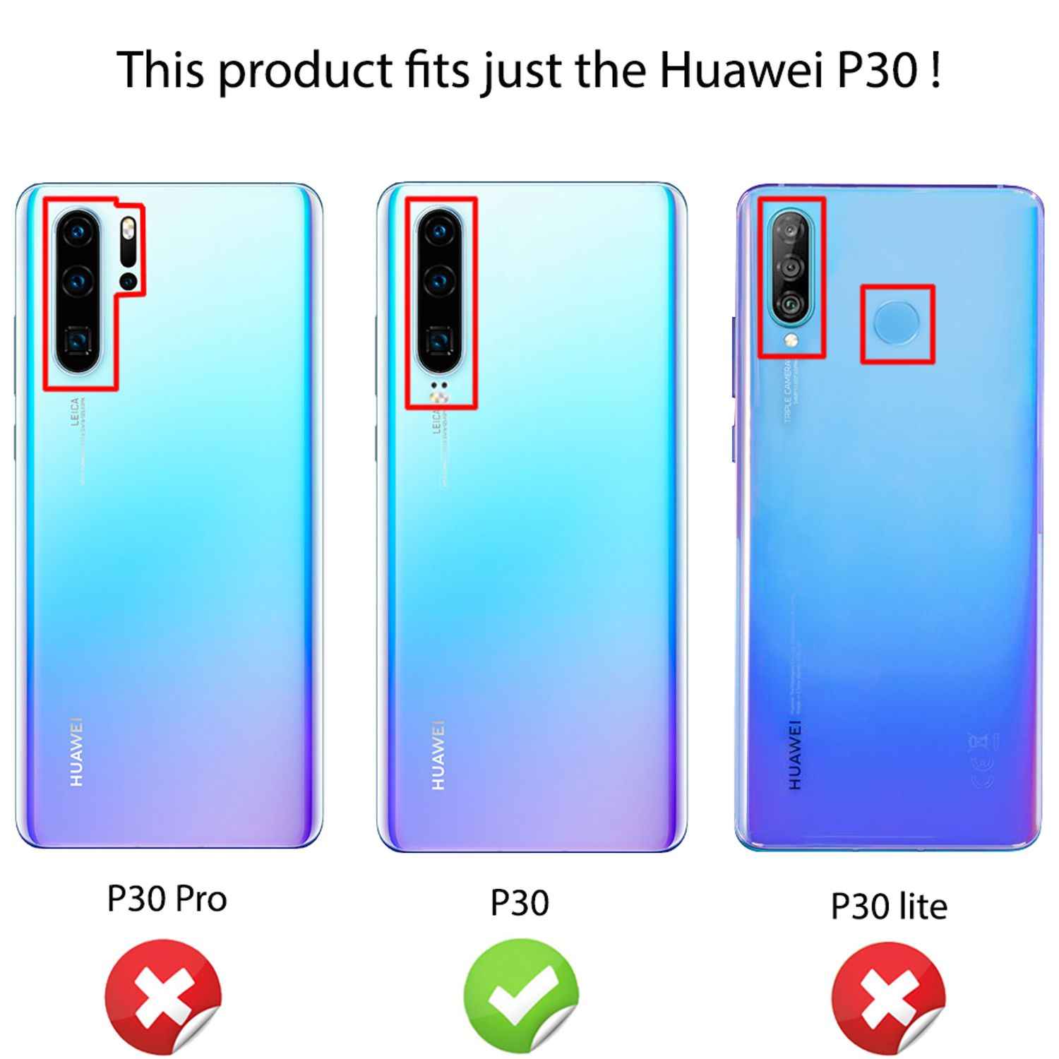 NALIA Ring Handy Hülle für Huawei P30, 360 Grad Schutz Case Cover Tasche Bumper