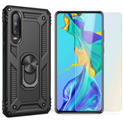 NALIA Ring Handy Hülle für Huawei P30, Case Cover Bumper Display Schutz Glas