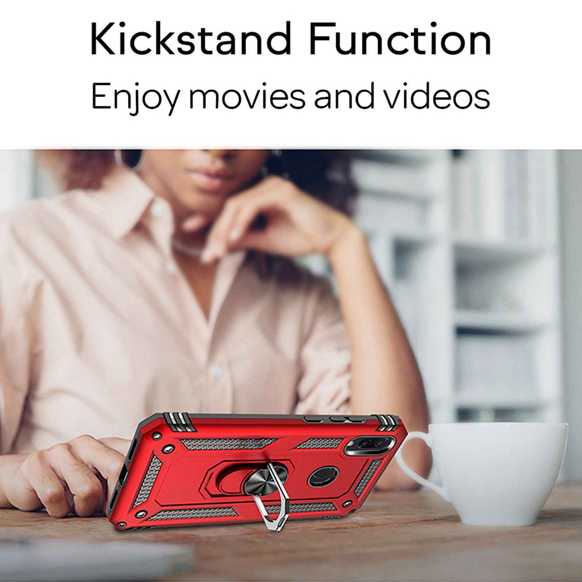 NALIA Ring Handy Hülle für Xiaomi Redmi Note 7, Case Cover Schutz Tasche Bumper