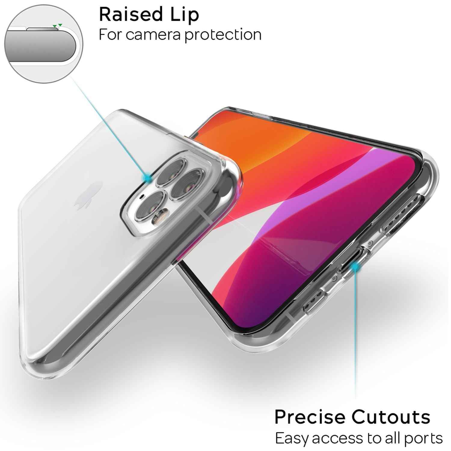 NALIA Handyhülle für Apple iPhone 11 Pro Max Hülle, Dünne Silikon Schutzhülle