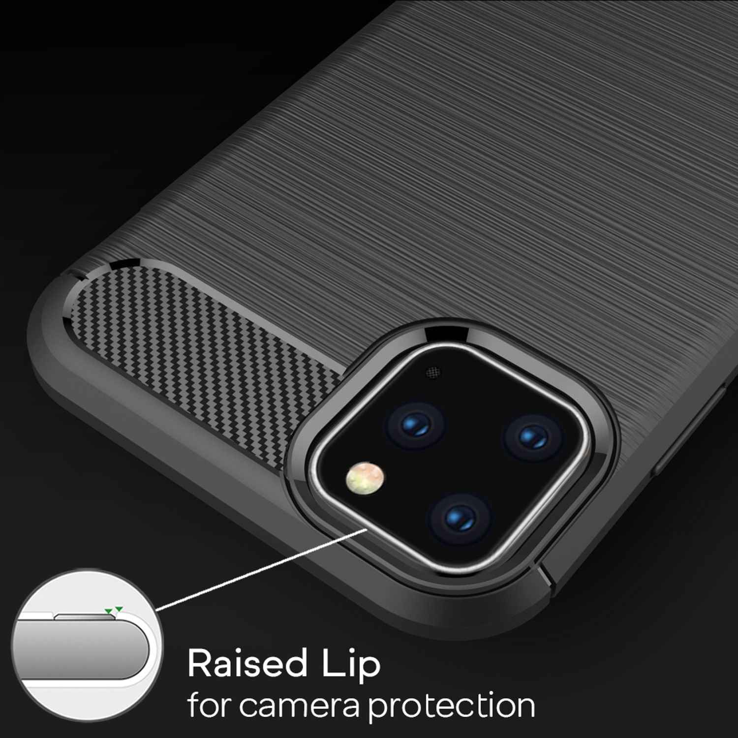 NALIA Handyhülle für Apple iPhone 11 Pro Max Hülle, Karbon Stylische Handyhülle