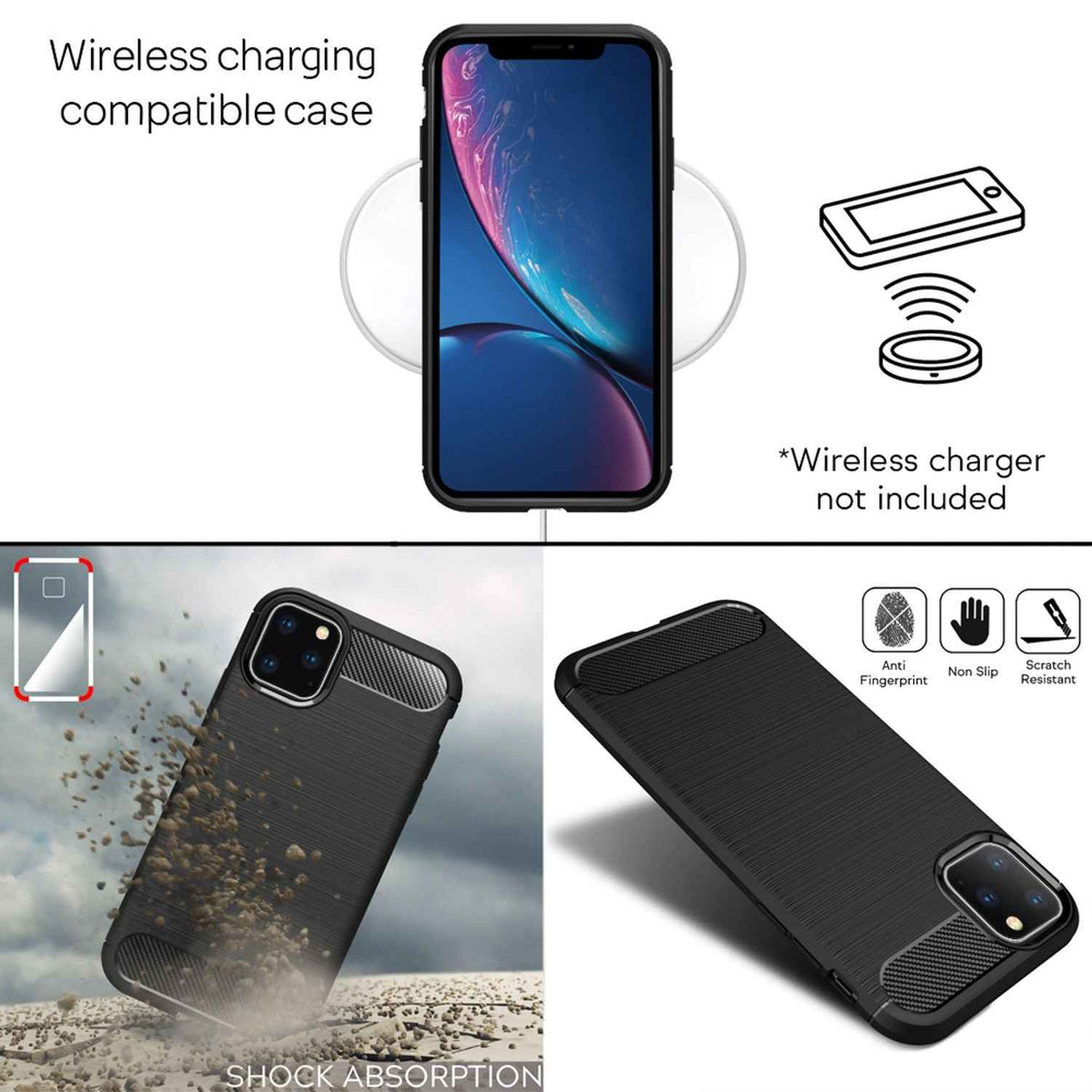 NALIA Handyhülle für Apple iPhone 11 Pro Max Hülle, Karbon Stylische Handyhülle