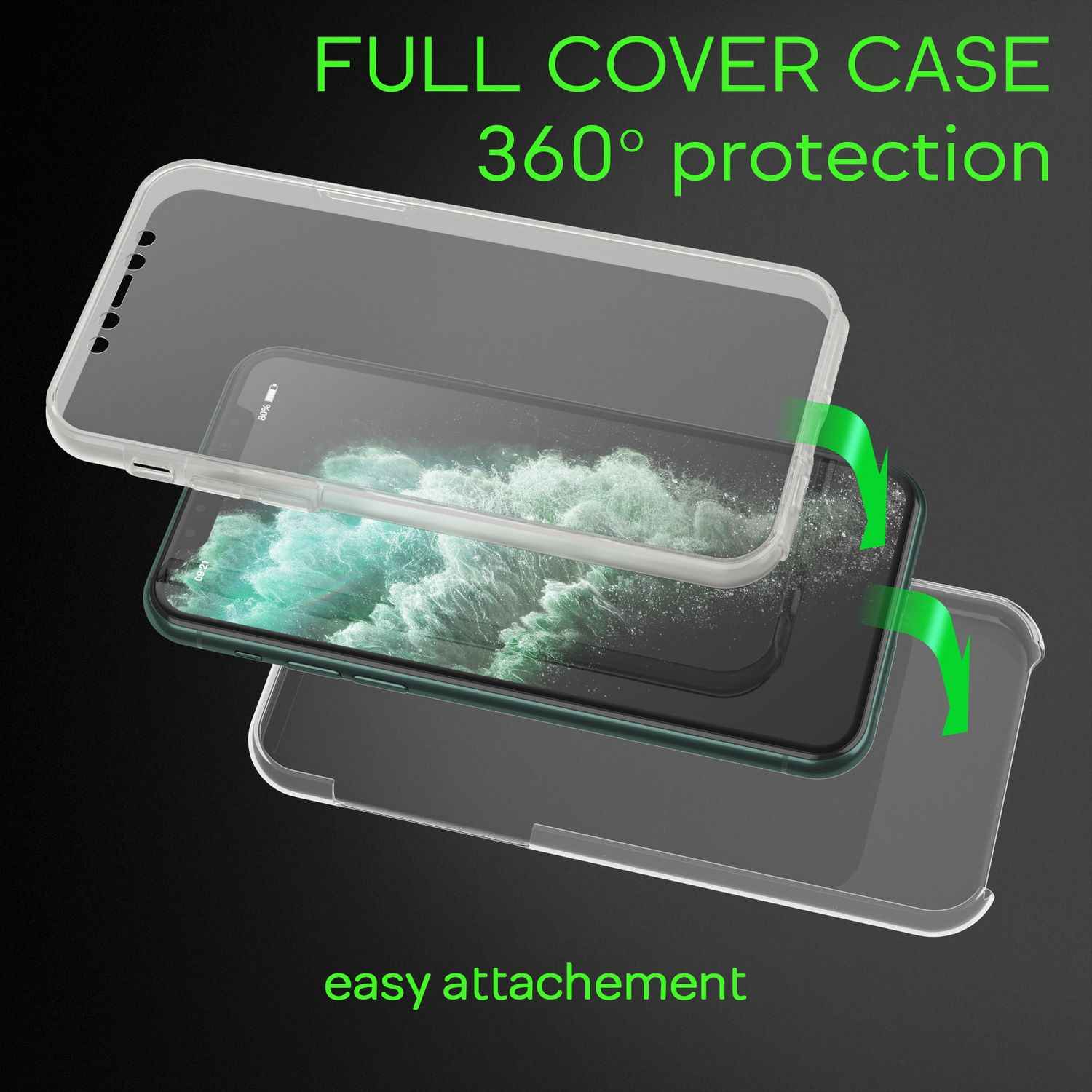 NALIA Handy Hülle für iPhone 11 Pro Max, Full-Cover Schutz Case Cover Bumper