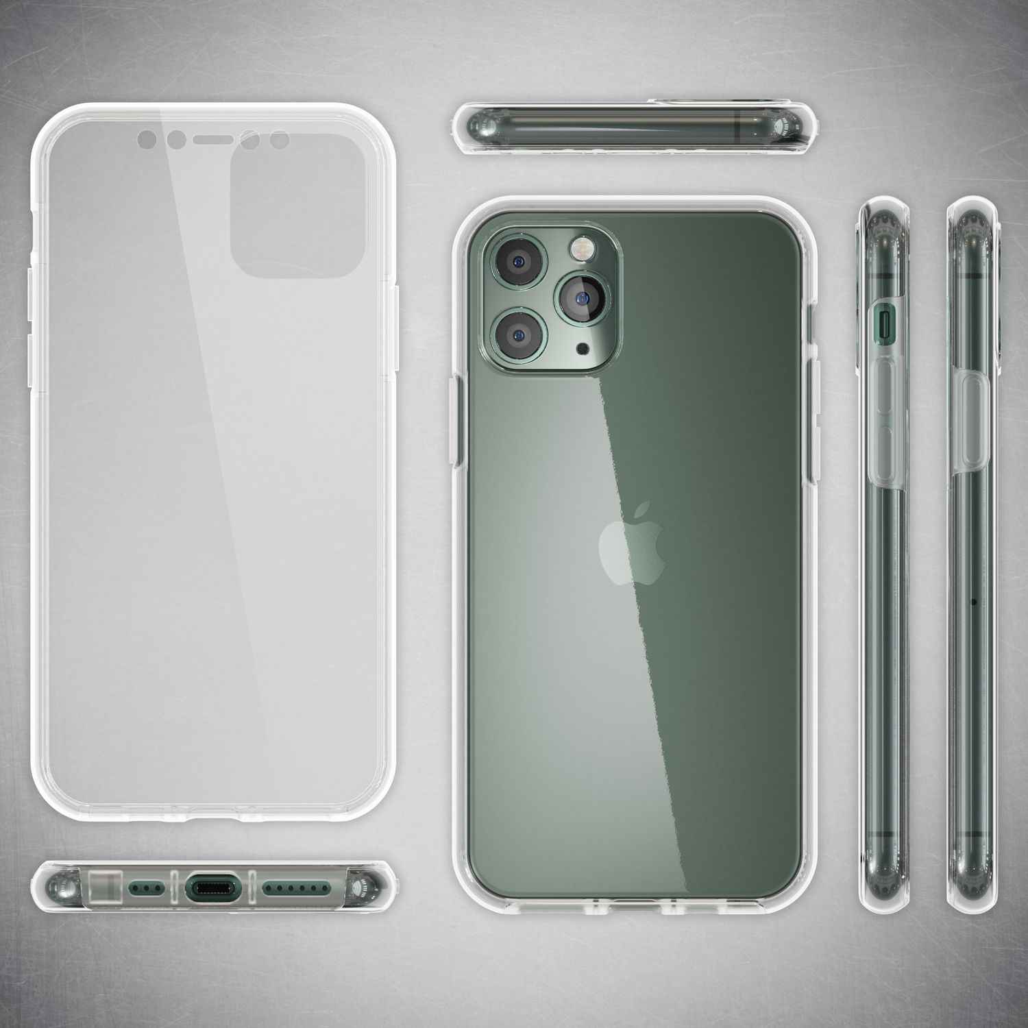 NALIA Handy Hülle für iPhone 11 Pro, Full-Cover TPU  Schutz Case Cover Bumper